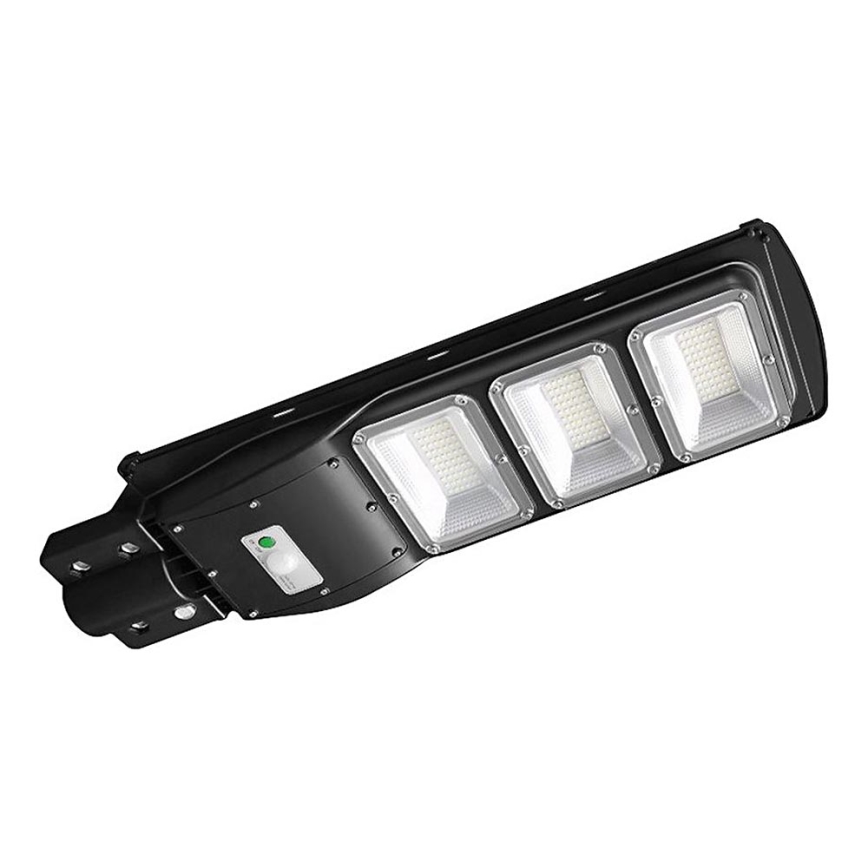 LED Hämardatav päikesepaneeliga tänavalamp koos liikumis- ja hämardusanduriga LED/12W/3,2V 6000K IP65 10000 mAh must + kaugjuhtimispult