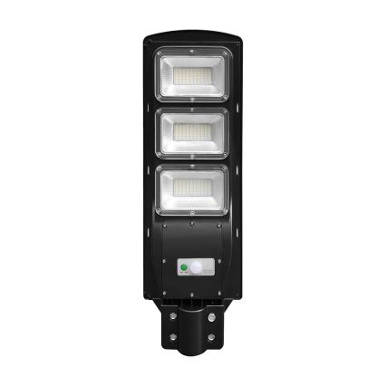 LED Hämardatav päikesepaneeliga tänavalamp koos liikumis- ja hämardusanduriga LED/12W/3,2V 6000K IP65 10000 mAh must + kaugjuhtimispult