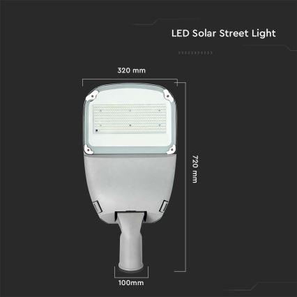 LED Hämardatav päikesepaneeliga tänavalamp SAMSUNG CHIP LED/50W/6,4V 6000K IP65 30000 mAh + kaugjuhtimispult