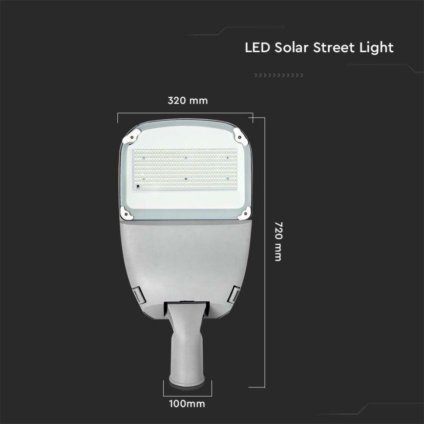 LED Hämardatav päikesepaneeliga tänavalamp SAMSUNG CHIP LED/50W/6,4V 6000K IP65 30000 mAh + kaugjuhtimispult