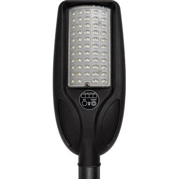 LED hämardatav päikesepaneeliga tänavavalgusti anduriga VENICE LED/50W/3,2V 4000 mAh IP65 must + kaugjuhtimispult