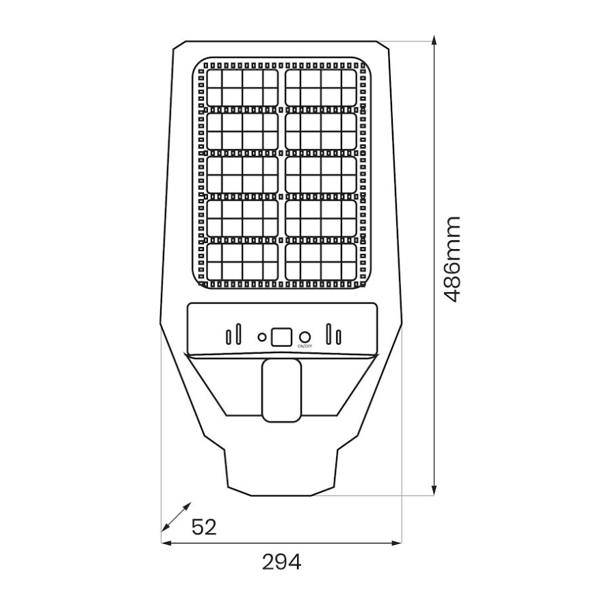 LED Hämardatav päikesepaneeliga tänavavalgusti koos anduriga KERS LED/300W/3,2V 6500K 8000 mAh IP65 hall + kaugjuhtimispult