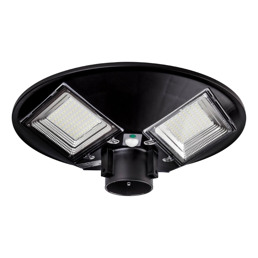 LED Hämardatav päikesepaneeliga tänavavalgusti koos anduriga LED/15W/6V 11000 mAh 6500K IP65 must + kaugjuhtimispult