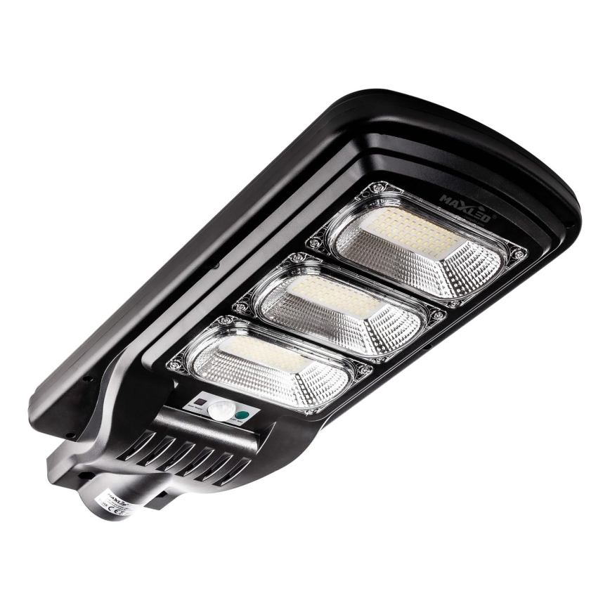 LED Hämardatav päikesepaneeliga tänavavalgusti koos anduriga LED/180W/6V 6500K IP65 must + kaugjuhtimispult