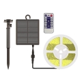 LED Hämardatav päikesepaneeliga valgusriba LED/1,2W/3,7V 3000K IP67 1500 mAh 5m + kaugjuhtimispult