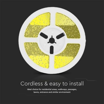 LED Hämardatav päikesepaneeliga valgusriba LED/1,2W/3,7V 3000K IP67 1500 mAh 5m + kaugjuhtimispult