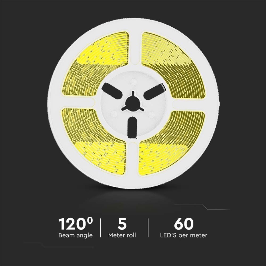LED Hämardatav päikesepaneeliga valgusriba LED/1,2W/3,7V 4000K IP67 5m + kaugjuhtimispult