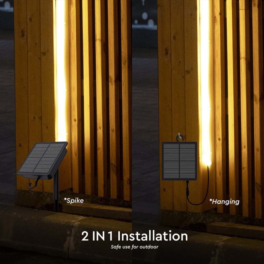 LED Hämardatav päikesepaneeliga valgusriba LED/1,2W/3,7V 4000K IP67 5m + kaugjuhtimispult
