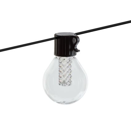 LED hämardatav päikesepatareiga valgusketi 15xLED/1,5W/3,7/5V 2700-10000K 2200 mAh 9 m IP65 must + kaugjuhtimispult