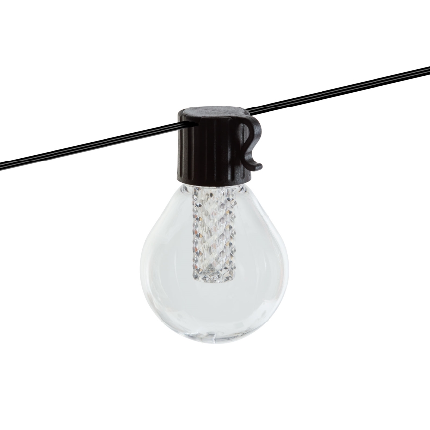 LED hämardatav päikesepatareiga valgusketi 15xLED/1,5W/3,7/5V 2700-10000K 2200 mAh 9 m IP65 must + kaugjuhtimispult