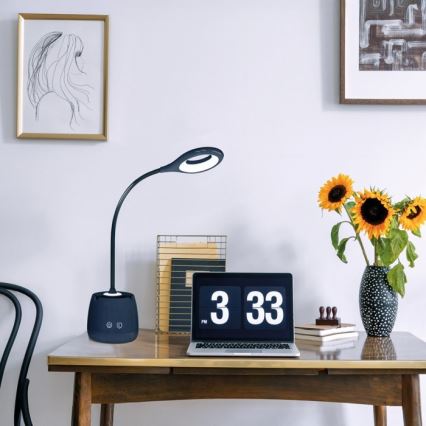 LED Hämardatav paindlik laetav laualamp LUSIA LED/5W/5V 3000/4000K 1200 mAh must
