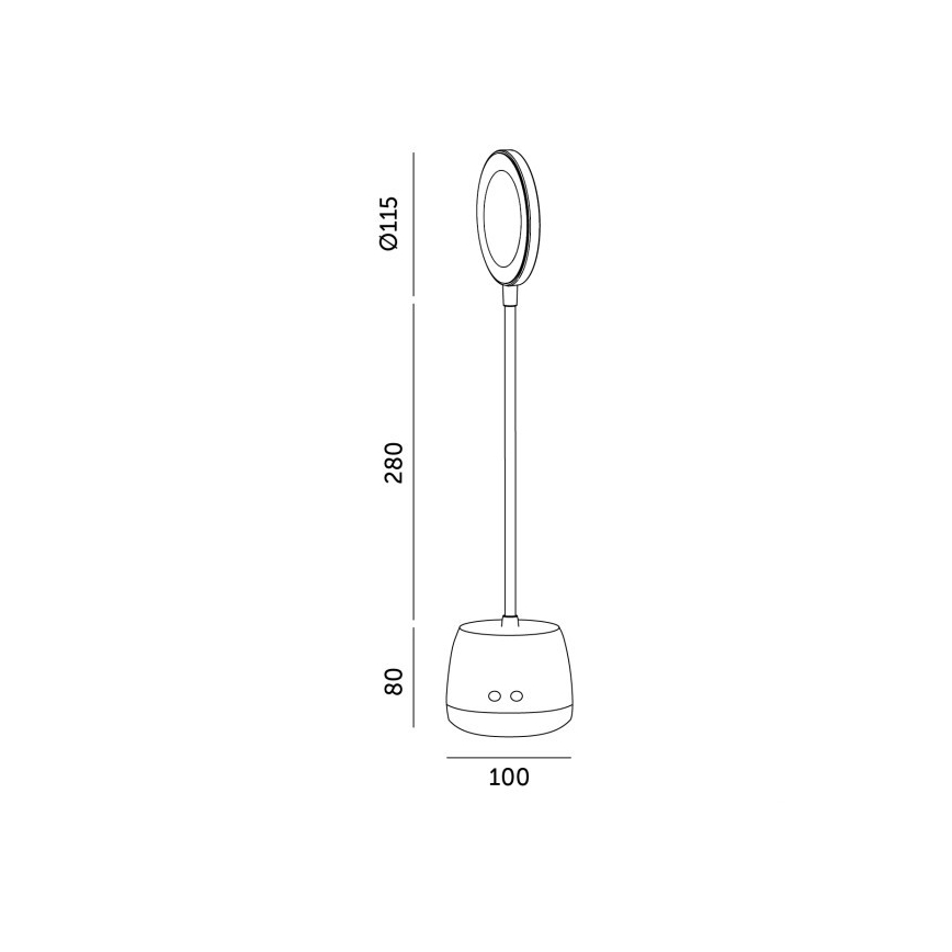 LED Hämardatav paindlik laetav laualamp LUSIA LED/5W/5V 3000/4000K 1200 mAh must