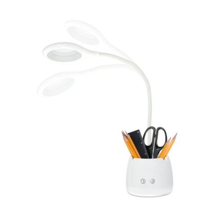LED Hämardatav paindlik laetav laualamp LUSIA LED/5W/5V 3000/4000K 1200 mAh valge