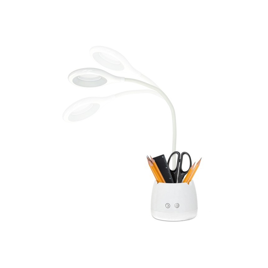 LED Hämardatav paindlik laetav laualamp LUSIA LED/5W/5V 3000/4000K 1200 mAh valge