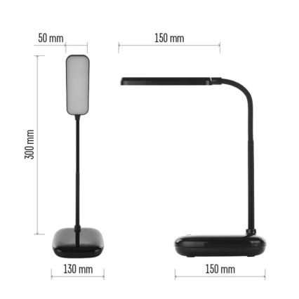 LED Hämardatav paindlik laualamp LED/12W/230V 3000K/4000K/6500K must