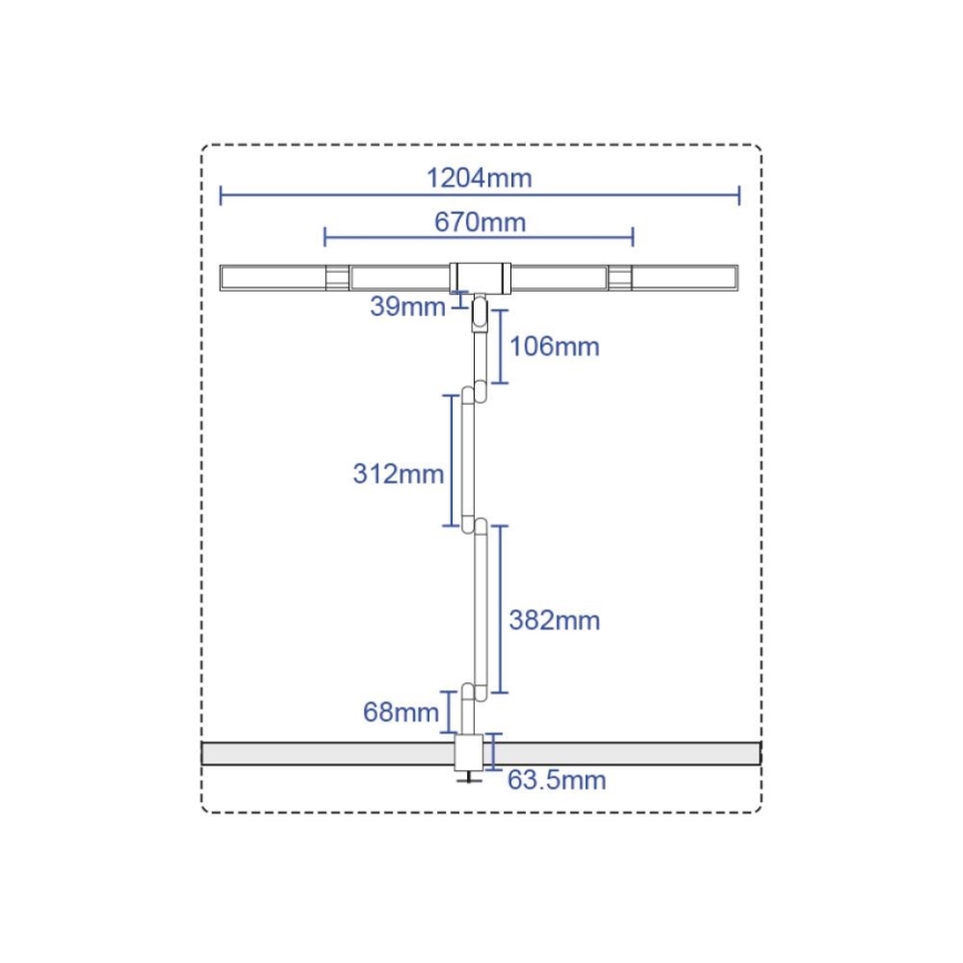 LED Hämardatav puutetundlik paindlik laualamp LED/36W/230V 3000-6500K CRI 92 must