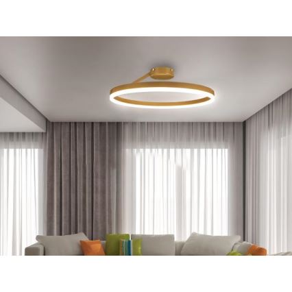 LED Hämardatav pinnale kinnitatav lühter LED/40W/230V 3000-6500K kuldne + kaugjuhtimispult