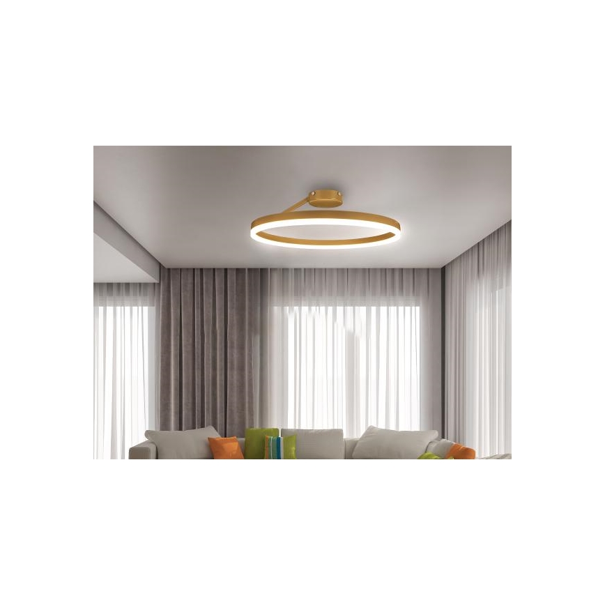 LED Hämardatav pinnale kinnitatav lühter LED/40W/230V 3000-6500K kuldne + kaugjuhtimispult