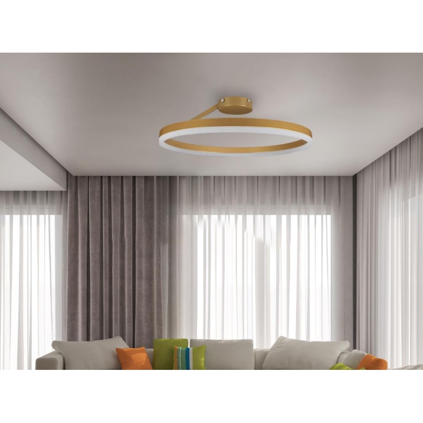 LED Hämardatav pinnale kinnitatav lühter LED/40W/230V 3000-6500K kuldne + kaugjuhtimispult