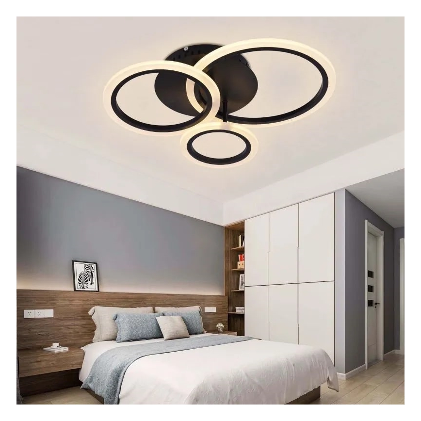 LED Hämardatav pinnale kinnitatav lühter LED/40W/230V 3000-6500K must + kaugjuhtimispult