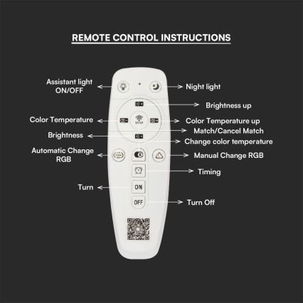 LED Hämardatav pinnale kinnitatav lühter LED/45W/230V 3000-6500K + kaugjuhtimispult