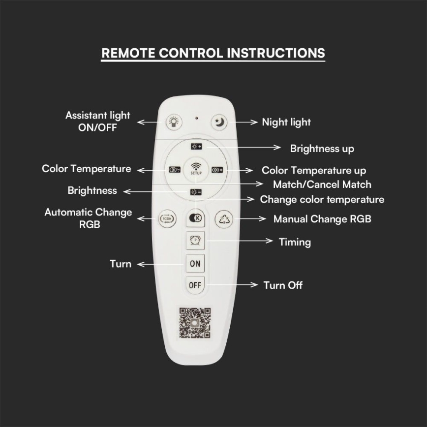 LED Hämardatav pinnale kinnitatav lühter LED/70W/230V 3000-6500K + kaugjuhtimispult