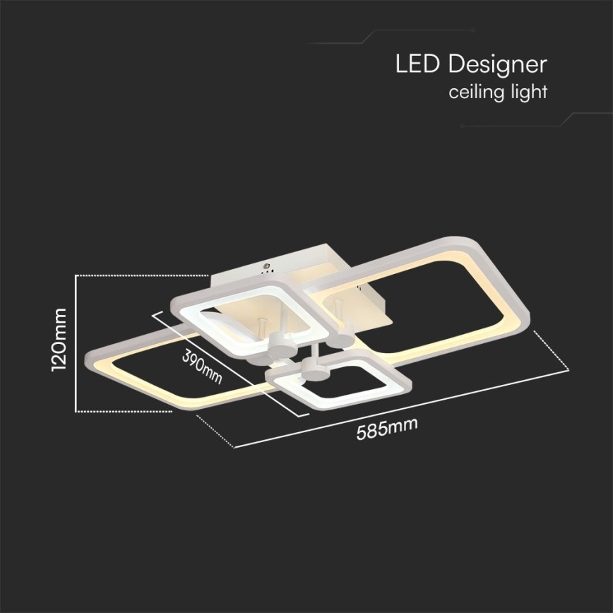 LED Hämardatav pinnale kinnitatav lühter LED/70W/230V 3000-6500K + kaugjuhtimispult