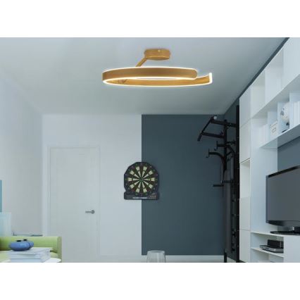 LED Hämardatav pinnale kinnitatav lühter LED/72W/230V 3000-6500K kuldne + kaugjuhtimispult