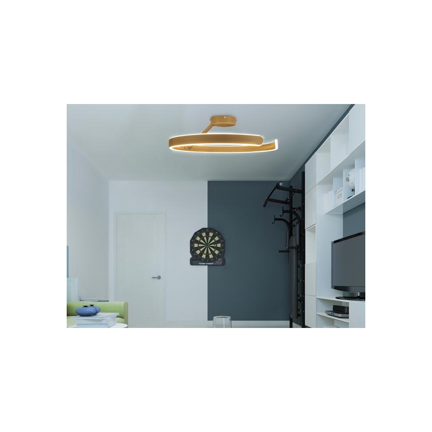 LED Hämardatav pinnale kinnitatav lühter LED/72W/230V 3000-6500K kuldne + kaugjuhtimispult