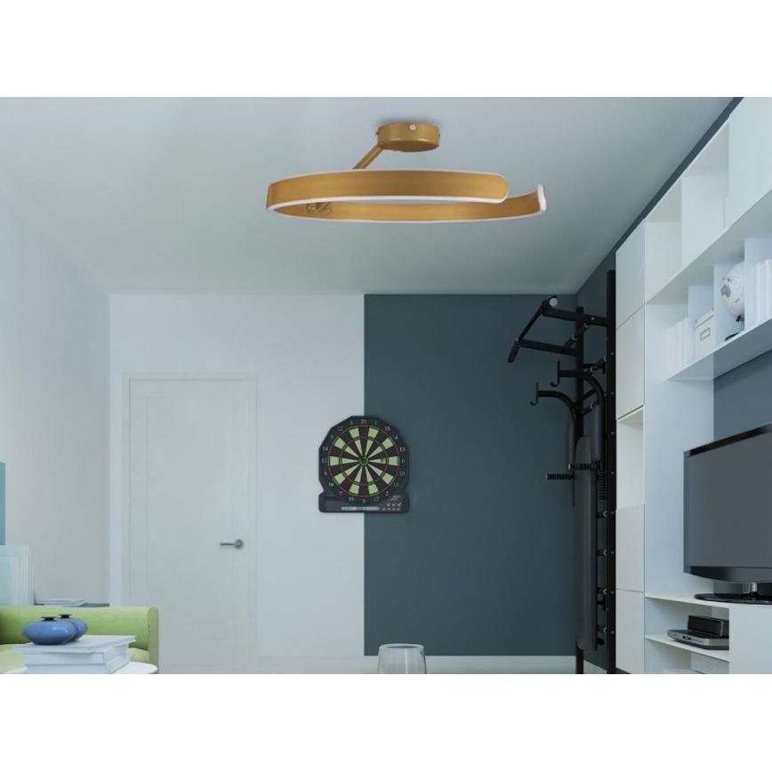 LED Hämardatav pinnale kinnitatav lühter LED/72W/230V 3000-6500K kuldne + kaugjuhtimispult