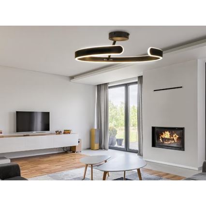 LED Hämardatav pinnale kinnitatav lühter LED/72W/230V 3000-6500K must + kaugjuhtimispult