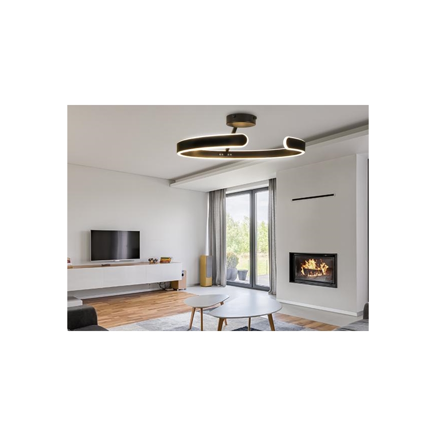 LED Hämardatav pinnale kinnitatav lühter LED/72W/230V 3000-6500K must + kaugjuhtimispult