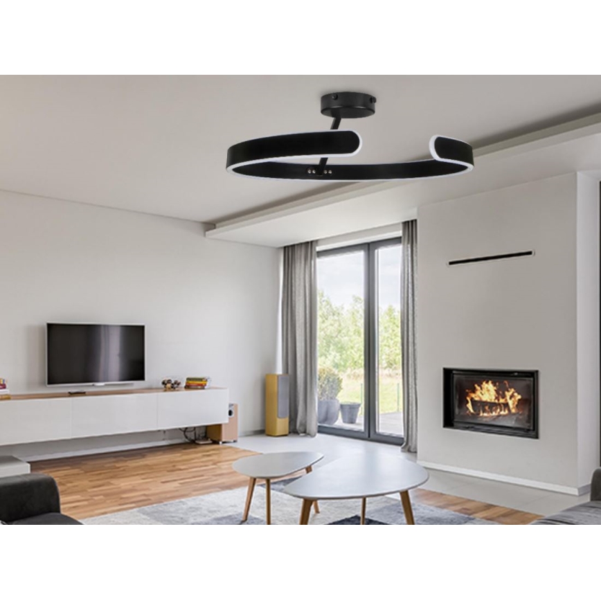 LED Hämardatav pinnale kinnitatav lühter LED/72W/230V 3000-6500K must + kaugjuhtimispult