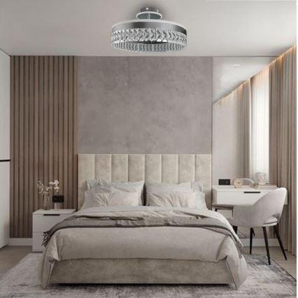 LED Hämardatav pinnale paigaldatav kristall-lühter LED/75W/230V 3000-6500K matt kroom + kaugjuhtimispult
