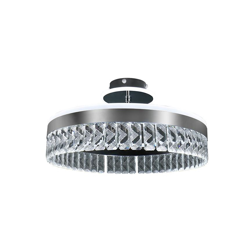LED Hämardatav pinnale paigaldatav kristall-lühter LED/75W/230V 3000-6500K matt kroom + kaugjuhtimispult