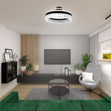 LED Hämardatav kristall pinnale kinnitatav lühter LED/75W/230V 3000-6500K must + kaugjuhtimispult