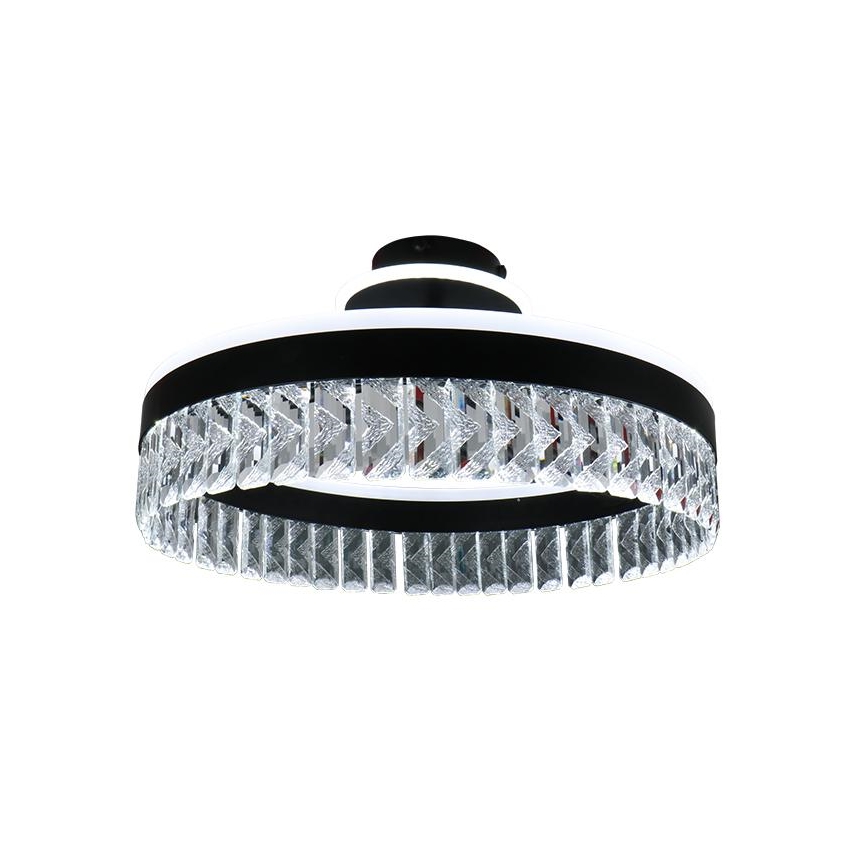 LED Hämardatav kristall pinnale kinnitatav lühter LED/75W/230V 3000-6500K must + kaugjuhtimispult