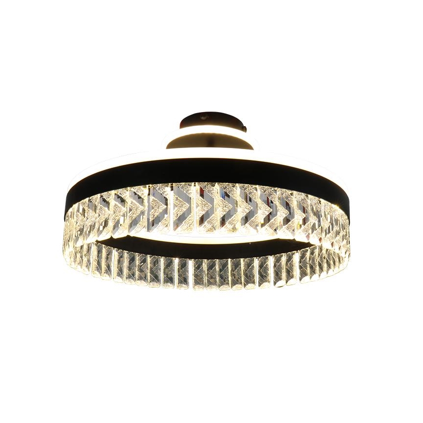 LED Hämardatav kristall pinnale kinnitatav lühter LED/75W/230V 3000-6500K must + kaugjuhtimispult