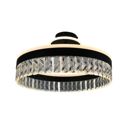 LED Hämardatav kristall pinnale kinnitatav lühter LED/75W/230V 3000-6500K must + kaugjuhtimispult