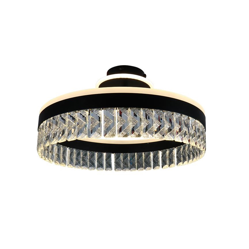 LED Hämardatav kristall pinnale kinnitatav lühter LED/75W/230V 3000-6500K must + kaugjuhtimispult