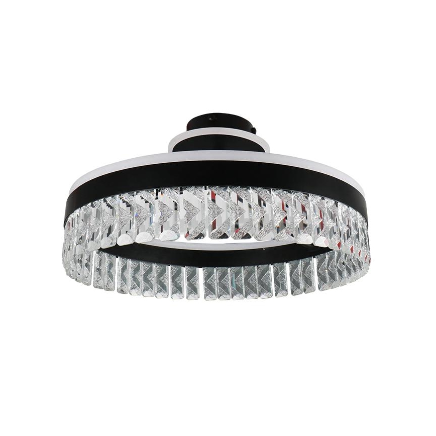 LED Hämardatav kristall pinnale kinnitatav lühter LED/75W/230V 3000-6500K must + kaugjuhtimispult