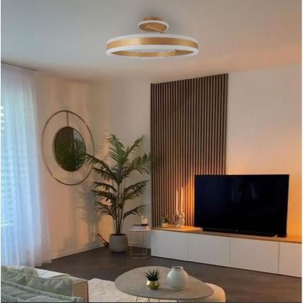 LED Hämardatav pinnale kinnitatav lühter LED/86W/230V 3000-6500K kuldne + kaugjuhtimispult