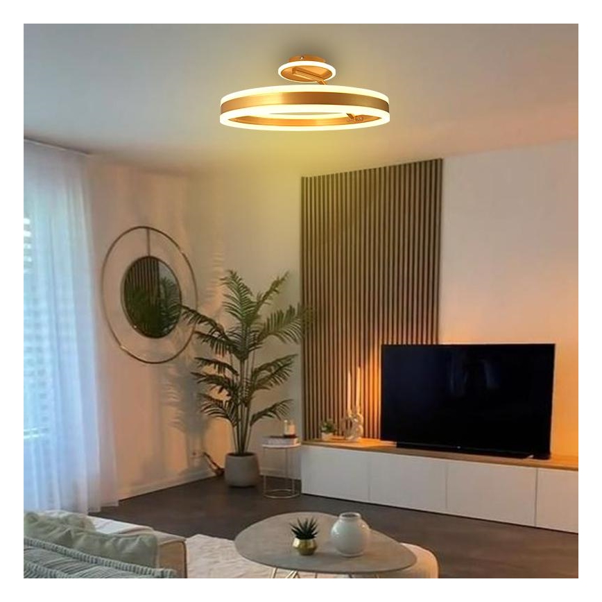 LED Hämardatav pinnale kinnitatav lühter LED/86W/230V 3000-6500K kuldne + kaugjuhtimispult
