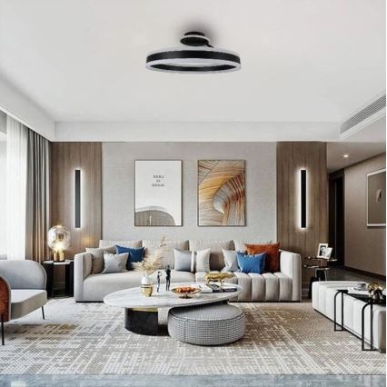 LED Hämardatav pinnale kinnitatav lühter LED/86W/230V 3000-6500K must + kaugjuhtimispult