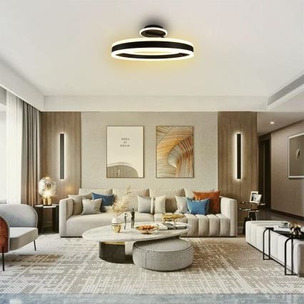 LED Hämardatav pinnale kinnitatav lühter LED/86W/230V 3000-6500K must + kaugjuhtimispult