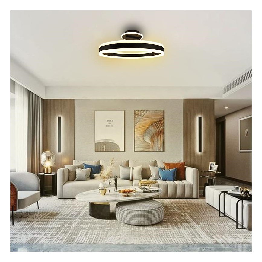LED Hämardatav pinnale kinnitatav lühter LED/86W/230V 3000-6500K must + kaugjuhtimispult