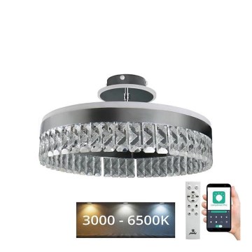 LED Hämardatav pinnale paigaldatav kristall-lühter LED/75W/230V 3000-6500K matt kroom + kaugjuhtimispult