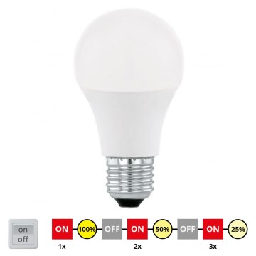 LED Hämardatav pirn A60 E27/10W/230V 3000K - STEPDIMMING - Eglo 79184