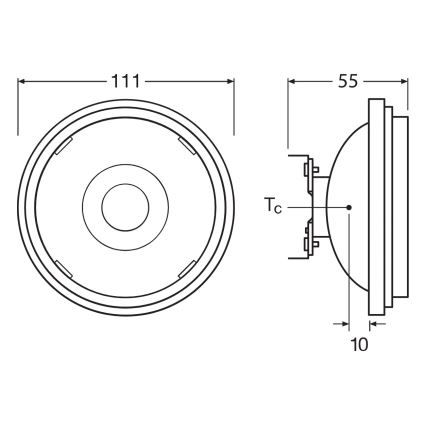 LED hämardatav pirn AR111 G53/13,5W/12V 2700K 24° CRI 97 - Ledvance