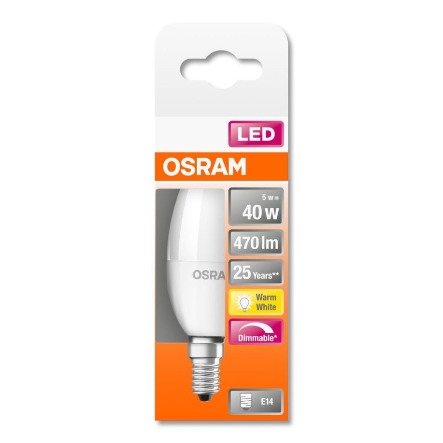 LED Hämardatav pirn B35 E14/5W/230V 2700K - Osram